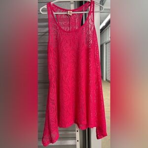 Pink lace OP swim cover up